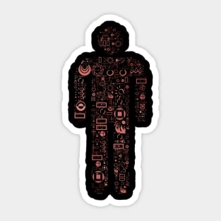 Metal Man Word Cloud (3) Sticker